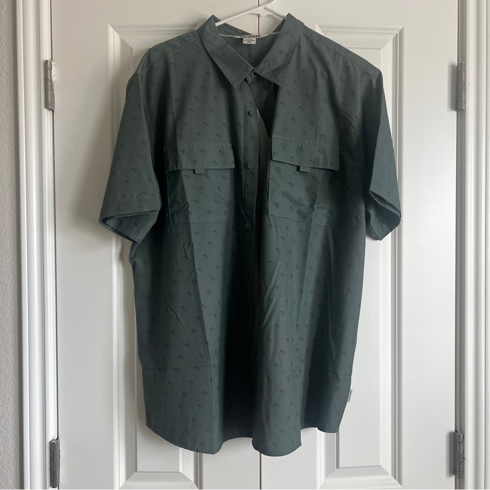 Voyager Salem Shirt - Dark Green Short Sleeve Button-Up Shirt